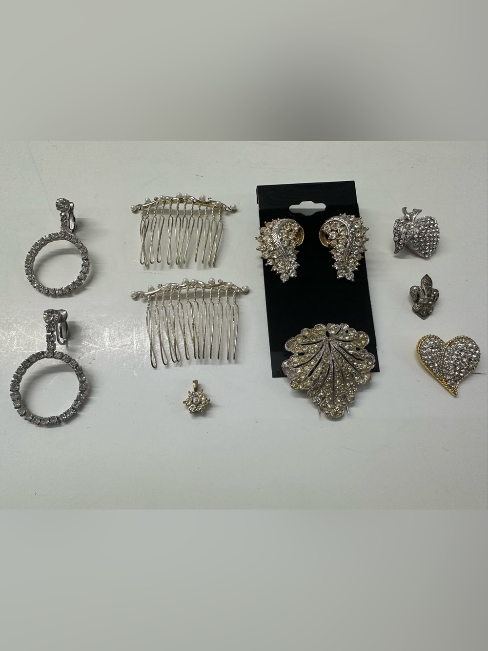 Vintage Silver and Gold Rhinestone Jewelry slot